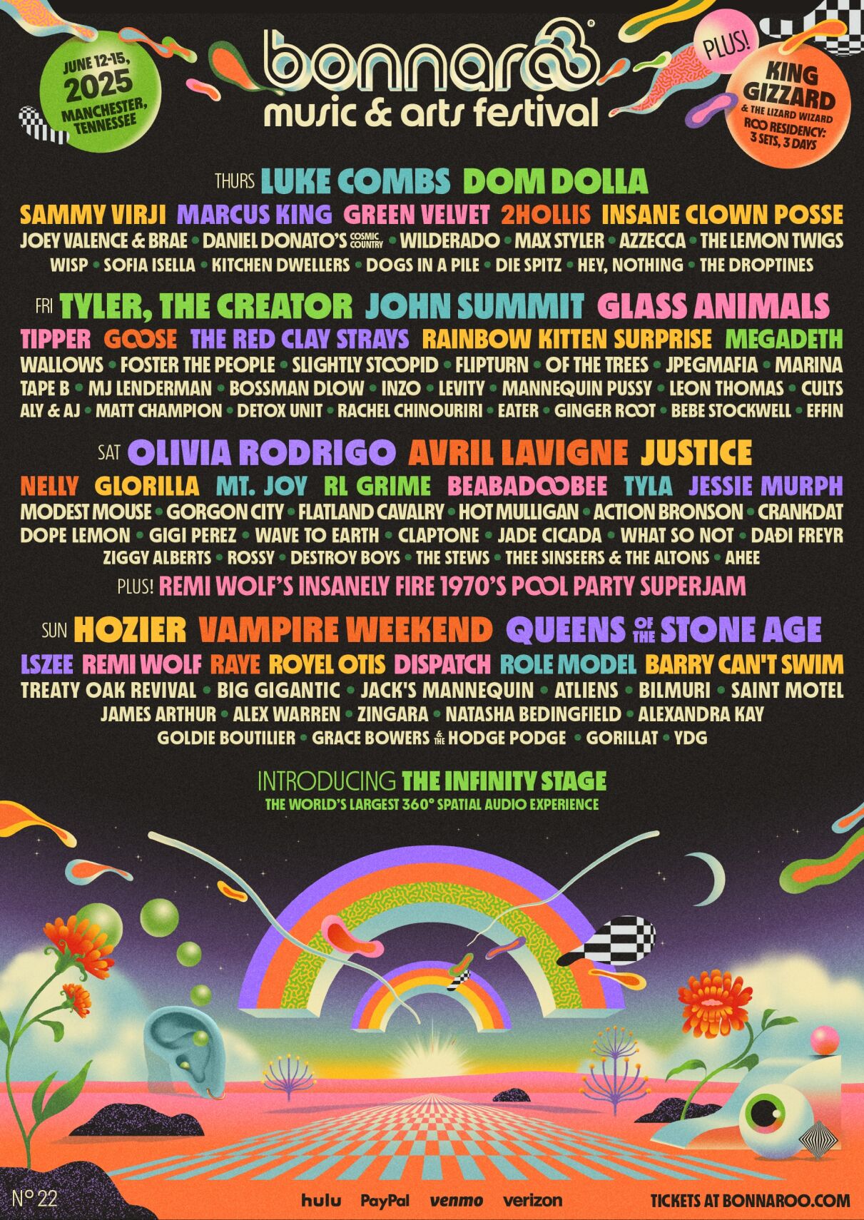 Bonnaroo admat 2025 initial lineup